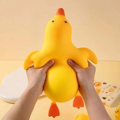 Tachimi 1pc Cute Yellow Duck Squeeze Stress Relief Toy, Soft Cartoon Animal Squishy Toy, Toddler Classroom Reward, Boys Girls Birthday Party Favor, Creative Sensory Game Gift, Christmas Gift, Crispy Sound Squishy, Random Shipment