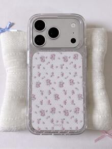 可愛春季花卉透明手機殼，適用於 iPhone 17 Pro Max 17 Pro 17 Air 17 16 15 14 13 12 Pro Max 11，甜美花卉防震軟背蓋 - 粉碎花 - 查看 5