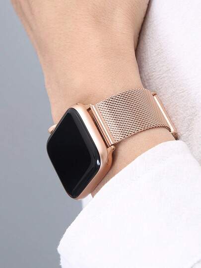 Huastonband 1pc Luxury Rose Gold Stainless Steel Mesh Watch Band, Fashion Metal Mesh Strap Compatible With Apple Watch Series 11 Series 10 Series 11 Ultra 3/2/1/Se 3/11/10/9/8/7/6/5/4/3/2/1, Suitable For 38/40/41mm 42/44/45/46/49mm, Perfect Gift For Friends, Family And Classmates