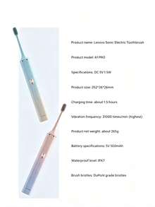 Lenovo A1PRO  Electric Toothbrush, 4 Cleaning Modes + Sensitive Gum Care Brush Head, Magnetic Levitation  Toothbrush, High-Frequency Vibration Cleaning, Multi-Mode Sensitive Settings, Suitable For Student Oral Care - Multicolor - View 6