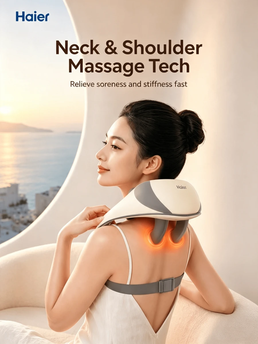 Haier Neck And Shoulder Massager Cervical Spine Massager Shoulder Trapezius Back Full Body Kneading Massage Practical Birthday Holiday Gift For Parents Boyfriend Girlfriend - View 1