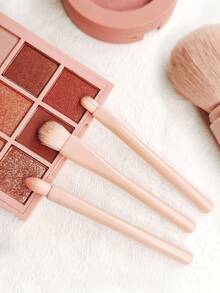 4-In-1 Portable Makeup Brush Set - Retractable Mini Professional Foundation Brush, Blending Brush, Powder Brush And Eyeshadow Brush - Nylon Bristles, ABS Handle, Makeup Brush Set, Makeup Brush Set, Makeup Brush Set, Complete Makeup Tools - Pink - View 6