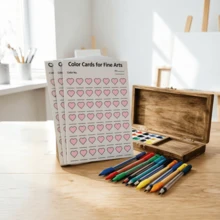 Art-Specific Color Card, 49 Heart-Shaped Coloring Cards, Suitable For Art Students, Single-Sided Design, Applicable For Colored Pencils, Watercolor Pens, Markers - Heart-shaped - View 5