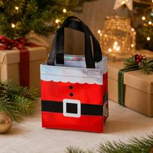 18 Pack Christmas Gift Bags, Santa Suit Holiday Gift Bags With Black Handles, Red Christmas Party Favor Bags For Gift Wrapping, Xmas Parties And Holiday Decorations - Red - View 7