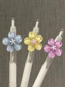 5支可愛花朵0.5mm圓珠筆，學校與辦公用品，學生禮物，隨機花色開學禮物 - 多色 - 查看 7