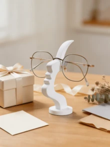 1pc/2pcs Abstract Face Shaped Glasses Holder, Minimalist Glasses Stand Desktop Decor, Creative Glasses Display Rack, Glasses Storage Organizer, Modern Desktop Ornament, Suitable For Bedroom, Office, Etc., Unique Gift For Glasses Wearers - Multicolor - View 7