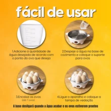 Cozedor Elétrico Ovos, Legumes 1 Andar Até 7 Ovos - Amarelo - Visão 6