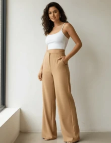 Women Pants - Khaki - View 4