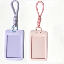 Bus Card Campus Card ID Badge Access Card Meal Card ID Card Lanyard Wrist Strap Anti-Loss Macaron INS Card Holder Keychain Document Protector Lanyard Dopamine Transparent Fashion Card Holder Back To School Essential - Rectangle - View 11