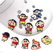 Panini Gantungan Crocs Crayon Shin-Chan, Dekorasi Sepatu PVC Lembut Karakter Kartun untuk Sandal Bakiak - MultiWarna - View 1