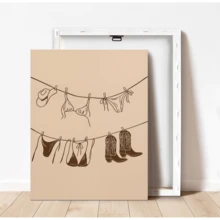 1pc Canvas Wall Art, Framed Wall Art, Bikini Art Print, Brown Bikini Beach Illustration, Bikini Wall Art, Swimsuit Poster, Beach Cowgirl Print, Ocean Poster, Western Cowgirl Decor Art, Apartment Decor, College Dorm Decor, Summer Poster, Room Decor, Home Decor, Dorm Decor, Bedroom Decor, Living Room Decor, Bathroom Decor, Office Decor, Kitchen Decor, Gift, Mother's Day Decor, Summer Decor - Mother's Day Art - View 4