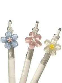 5支可愛花朵0.5mm圓珠筆，學校與辦公用品，學生禮物，隨機花色開學禮物 - 多色 - 查看 6