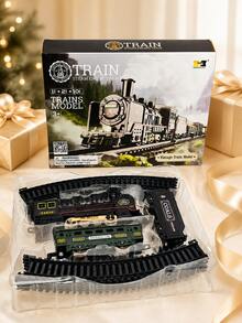 Christmas Train Set With Lights And Sound, Electric Train Model With Track, Christmas Tree Toy, Creative Children's Gift, Train Set - Retro Train - View 7