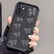 1件裝經典黑白蝴蝶結防摔手機殼 加厚防滑保護殼，相容 iPhone 18 系列、Honor、Galaxy - 黑色 - 查看 2