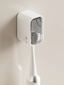 Bathroom Toothbrush Holder, Modern Wall-Mounted Design With Transparent Cover And Compartment Storage, Suitable For Electric Toothbrushes, Universal Design, Ideal For Home, Dorm And Apartment, For Organization And Storage - Multicolor - View 20