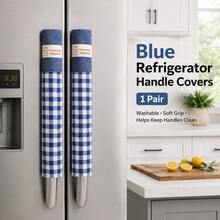 1 Pair Washable Fabric Refrigerator Door Handle Covers, Kitchen Appliance Handle Protectors For Fridge, Microwave & Oven, Helps Reduce Fingerprints, Smudges & Dust, Blue, Green Or Purple - Multicolor - View 12