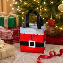 18 Pack Christmas Gift Bags, Santa Suit Holiday Gift Bags With Black Handles, Red Christmas Party Favor Bags For Gift Wrapping, Xmas Parties And Holiday Decorations - Red - View 5