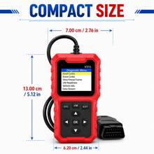 V315 Obd2 Scanner Code Reader Live Data Fault Eraser I/M Readiness Test Automotive Diagnostic Tool - Black Case With Red Sticker - View 2