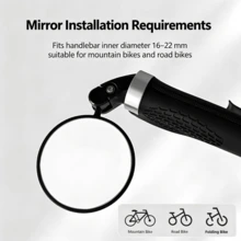 1 Pair Portable Handlebar Plug-In Bicycle Rearview Mirrors, Anti-Drop Durable Cycling Wide-Angle Mirrors, Universal Reflective Mirrors For Road And Electric Bikes - Multicolor - View 3