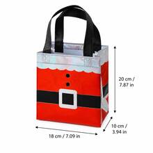 18 Pack Christmas Gift Bags, Santa Suit Holiday Gift Bags With Black Handles, Red Christmas Party Favor Bags For Gift Wrapping, Xmas Parties And Holiday Decorations - Red - View 2