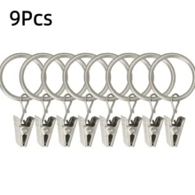6/9/12/15/18/20Pcs Silver Curtain Rings With Clips, Inner Diameter 2.5cm/0.98inch, Multi-Functional Hooks For Hanging Curtains, Bows And Hats, Suitable For Various Rod Sizes, Perfect For Home Decor - Multicolor - View 20