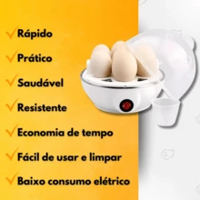 Cozedor Elétrico Ovos, Legumes 1 Andar Até 7 Ovos - Amarelo - Visão 5