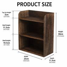 Dark Brown Wood 3-Tier Tea Set Storage Rack With Open Shelf Design, Tea Organizer, Teaware Storage Rack, Countertop Organizer, Tea Cup Holder, Tea Display Shelf, Kitchen Storage Rack, Tabletop Shelf For Kitchen, Dining Room And Tea Corner - Chocolate Brown - View 2