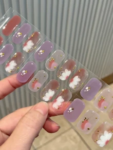 半固化凝膠美甲貼片 20片裝 長效沙龍級美甲貼紙 易貼易卸 需搭配UV燈使用 - 彩色 - 查看 6