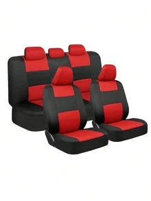 Universal 9 Pcs/5 Seat Car Seat Cover Set, Breathable Polyester Full Wrap Auto Seat Protector Compatible With Airbags, Anti-Slip All Season Seat Cushion Fit Most Sedans, SUVs And Trucks, Multiple Color Options,Car Interior Accessory Kit - A - View 14