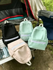 2026 Summer New Lightweight Large Capacity Solid Color Minimalist Ins Style Backpack For Women, Suitable For Outdoor, Hiking, Daily Commute - Multicolor - View 2