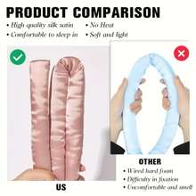 4pcs Solid Color Hair Curling Tools Set, No Heating Curling Iron Head, No Heating Spiral Curling Iron, Hair Clips, DIY Hair Styling Tools, Create Fluffy Natural Soft Wavy Hairstyle, Suitable For Use During Sleep, Can Be Used As Gift - Multicolor - View 9