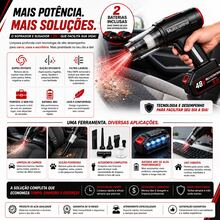 Aspirador De Pó Soprador Com 2 Bateria 48v Recarregáveis Portatil Turbo Para Limpeza Completa - Aspirador 21V - Visão 6