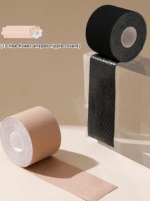 One Roll Of Freely Cutable Breast Lifting Bandage (Includes 10 Nipple Covers), Breathable And Skin-Friendly, Suitable For Everyday Shaping And Styling - Multicolor - View 1