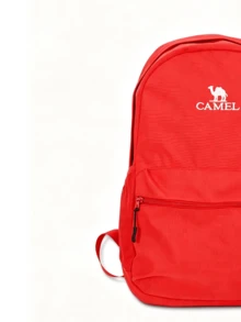 CAMEL CROWN Unisex Outdoor Sports Backpack, Fashionable Red Canvas Backpack - Red - View 2