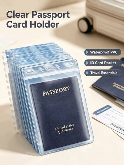 Waterproof Transparent PVC ID Card Holder, Sealed Passport Protector, Suitable For Travel, Outdoor Activities, Overseas Travel, Outdoor Camping, Daily Commute