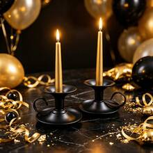 Christmas Wedding Candle Holder Black/Gold With Drip Tray Curved Handle Halloween Table Centerpiece Home Decor Ornament - Multicolor - View 10