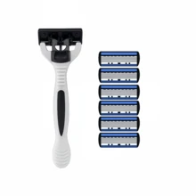 6-Layer Stainless Steel Shaver, Men's Classic Shaver Blade, Detachable And Reusable Shaver - Multicolor - View 10