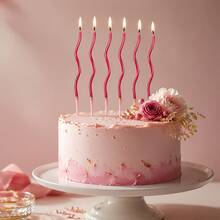 1/2/6pcs Curved Red Cake Decoration Candles (6pcs/Box) Christmas Cake Decoration Candles Halloween Witch Red Candles - Multicolor - View 8