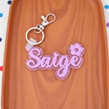 1pc Customized Acrylic Bag Charm Keychain 3D Backpack Pendant Acrylic Name Tag Lunch Box Tag Luggage Tag Diaper Bag Charm Backpack Pendant Gift For Mom - Silvery - View 52