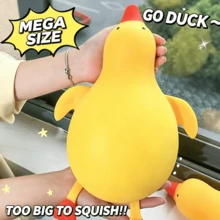 1pc Cute Yellow Duck S-Queeze Stress Toy, Soft Cartoon Animal Squeeze Toy For Kids, Classroom Reward, Birthday Party Favor For Boys And Girls, Novelty Sensory Game Gift -- Squeeze Toy - Squeeze Toy - Squeeze Toy - S-Quishy Toy - Crunchy Squeeze - Multicolor - View 2