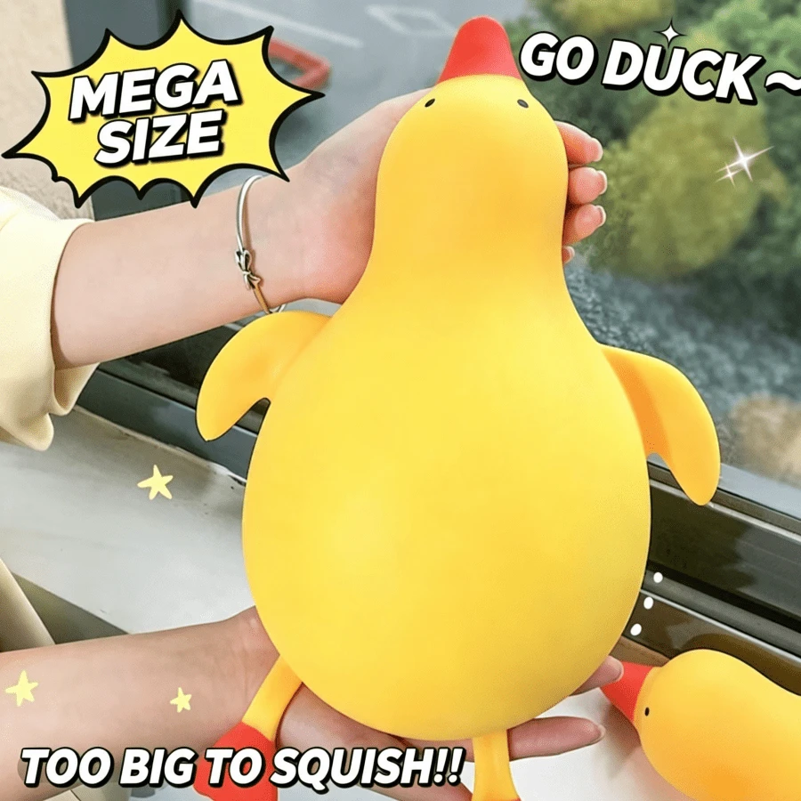 1pc Cute Yellow Duck S-Queeze Stress Toy, Soft Cartoon Animal Squeeze Toy For Kids, Classroom Reward, Birthday Party Favor For Boys And Girls, Novelty Sensory Game Gift -- Squeeze Toy - Squeeze Toy - Squeeze Toy - S-Quishy Toy - Crunchy Squeeze