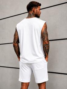Regata machão estilo treino academia 100% algodão premium lisa streetwear gringa trap maromba - Branco - Visão 2