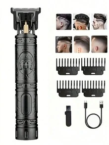 WEEME Alat Cukur Rambut Elektrik Profesional, Dapat Diisi Ulang, Tanpa Kabel, Alat Cukur Elektrik Multifungsi Cocok untuk Mencukur Rambut Botak, Pengisian Cepat, Gunting Elektrik Portabel untuk Rumah Tangga, Model Baru - Hitam - View 8