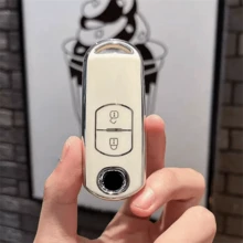 1 cái bao da chìa khóa ô tô, vỏ bọc chìa khóa điều khiển từ xa 2 nút cho CX-3, CX-5, CX-7, CX-9, Speed, Miata, MX5, phụ kiện chìa khóa xe - gói duy nhất - Xem 13