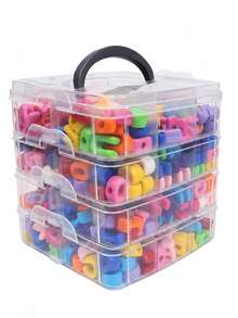 480pcs Large Letter Beads, Colorful Acrylic Chunky Beads, Large Hole Design, Suitable For Keychains, Bracelets And Pendants, Jewelry Making Accessories - Large Letter Beads - View 7