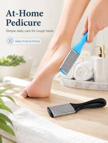 Stainless Steel Foot File, Callus Remover Tool & Pedicure Foot Rasp, Double Sided Dead Skin Remover With Ergonomic Handle, Smooth Heel Care Tool For Home Salon,Travel, Mother's Day,Father's Day Gift For Women,Men,Seniors - Multicolor - View 5