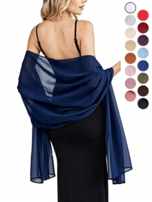 Women's Chiffon Shawl Scarf, Soft Breathable Multi-Color Elegant Long Headscarf, Suitable For Bridal Party, Graduation Ceremony, Beach Vacation - Multicolor - View 11
