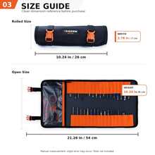 TKIGZNW T026 Roll Tool Storage Bag 1Pc Thick 1680D Oxford Cloth 33 Elastic Slots Drill Bit Hardware Organizer For Electrician DIY Repair - Black - View 12