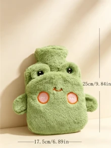 1pc 1000ml Neutral Cartoon Flocked Hot Water Bottle, Random Inner Color, Large Capacity, Refillable, Explosion-Proof & Leak-Proof, Detachable, Hand Warmer, Suitable For Winter Outdoor Camping, Travel, Home, Office, School, Dorm, Daily Use - Hot Water Bottle - View 10