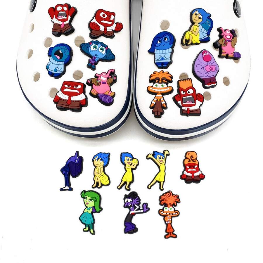 Panini 《腦內我世界 2》Croc 鞋飾,卡通情緒角色軟 PVC 鞋飾,適用於洞洞鞋與涼鞋 - 彩色 - 查看 1